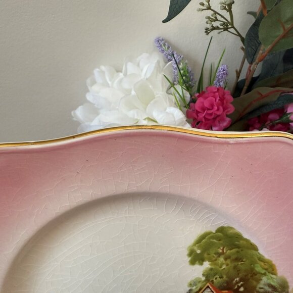 Royal Winton Grimwades Pink Cottage Pedestal Dish Vintage English Lustreware‎ - Picture 7 of 9